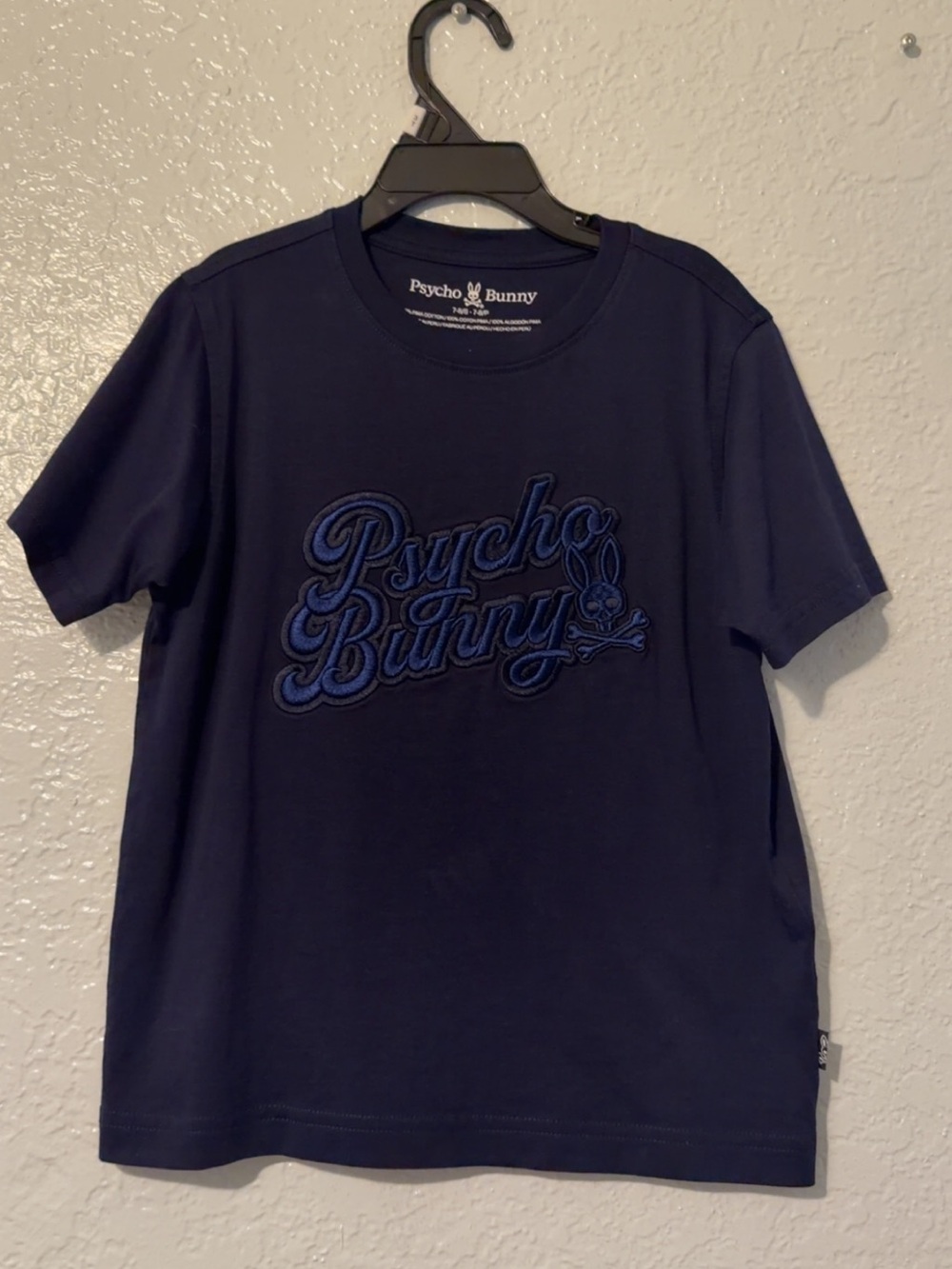 Psycho Bunny boys Navy Logo Crew Neck T-Shirt